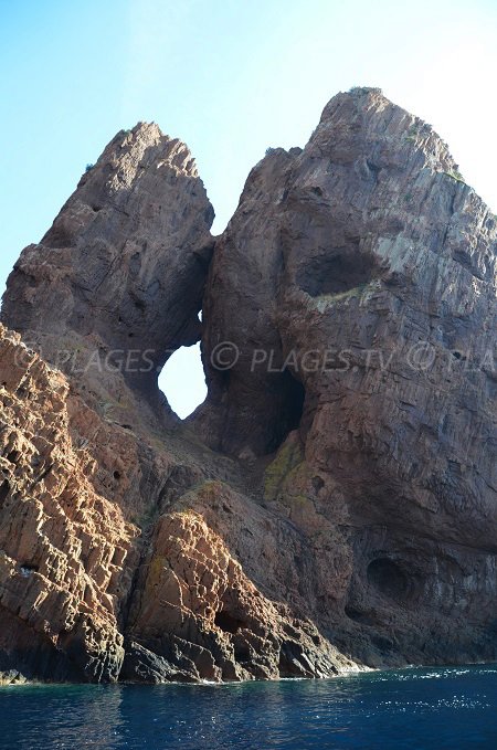 Rochers de scandola en forme de visage