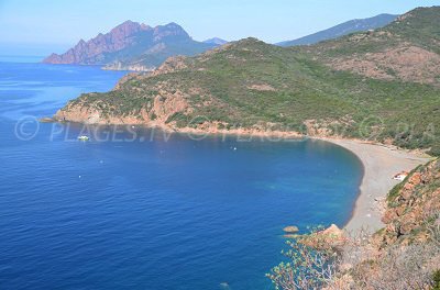 Serriera and its beach in the Porto Gulf - Corsica