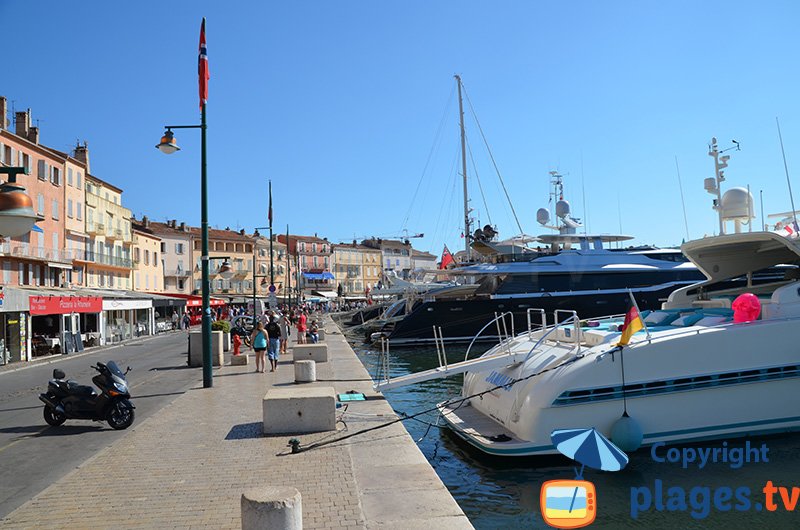 Port de St Tropez avec ses maisons provençales