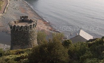 Genoese tower of the Negru beach in Olmeta