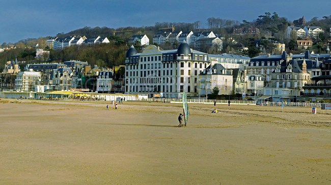 Large beach in Trouville - France