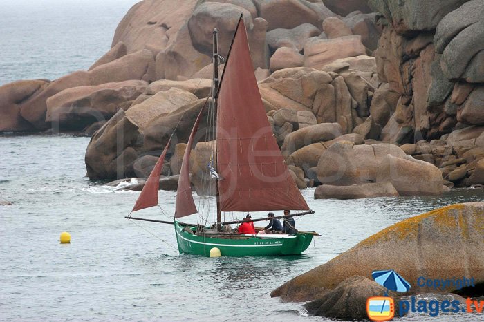 Old fashion sailing boat in Brittany - Pink Granite Coast