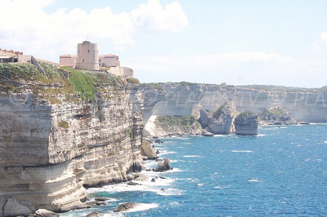 Ville haute de Bonifacio avec les falaises