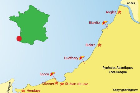 Villes et stations de la Côte Basque française