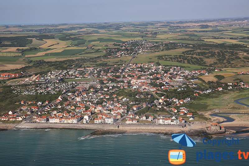 Front de mer d'Ambleteuse en vue aérienne